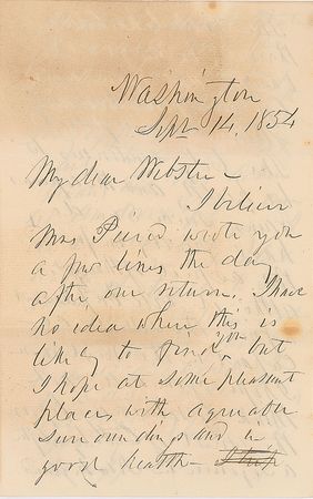 Lot #26 Franklin Pierce Handwritten Letter Signed