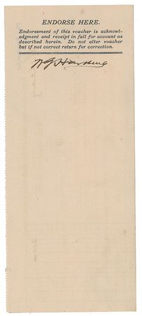 Lot #111 Warren G. Harding Check - Image 2