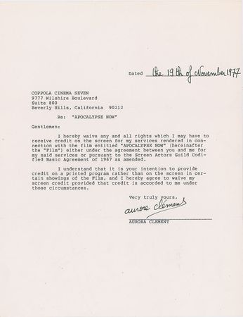Lot #632 Apocalypse Now: Cast and Crew Signed Documents - Image 10