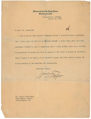 Lot #148 William H. Taft Typed Letter Signed - Image 1
