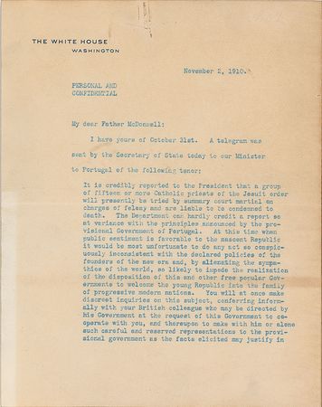 Lot #63 William H. Taft Typed Letter Signed - Image 1