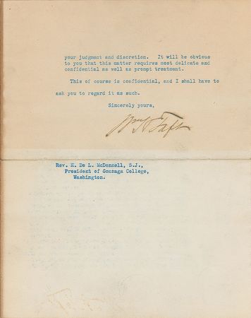 Lot #63 William H. Taft Typed Letter Signed - Image 2