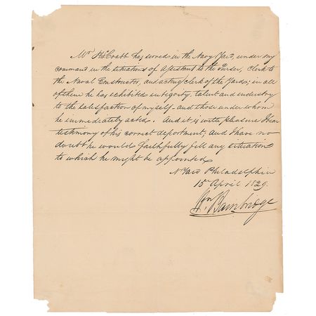 Lot #313 William Bainbridge Handwritten Letter Signed - Image 1