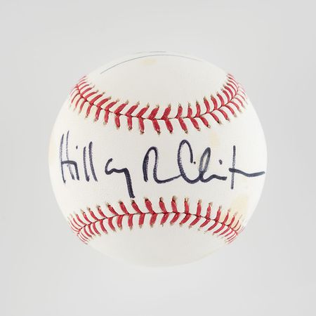 Lot #215 Joe Biden and Hillary Clinton Baseball - Image 1