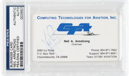 Lot #335. Neil Armstrong Business Card