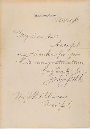 Lot #41 James A. Garfield Handwritten Letter Signed - Image 1