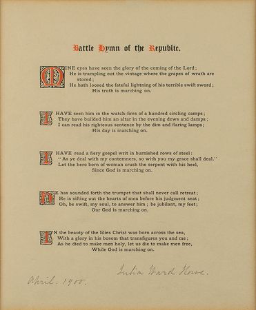 Lot #420 Julia Ward Howe Printed Lyrics - Image 2