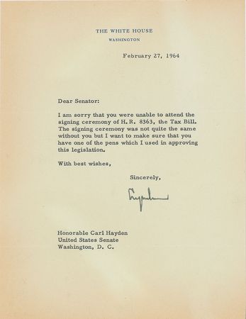 Lot #124 Lyndon B. Johnson Typed Letter Signed - Image 1
