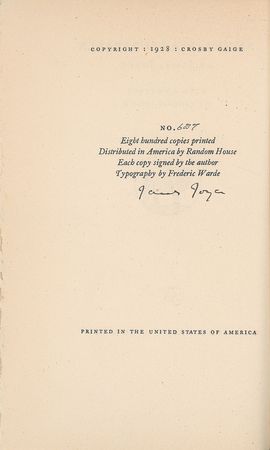 Lot #423 James Joyce Book - Image 1