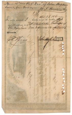 Lot #166 Johns Hopkins Signed Document - Image 1