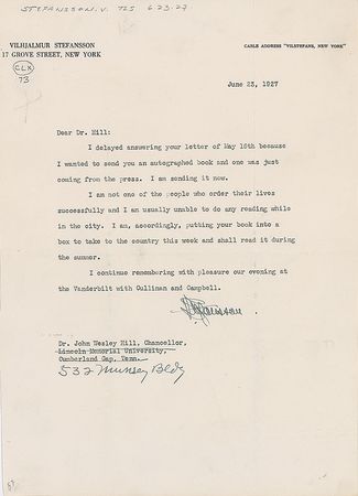 Lot #287 Vilhjalmur Stefansson - Image 1