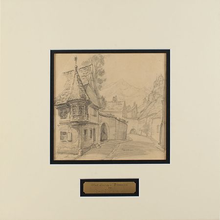 Lot #892 Gustaf Tenggren concept storyboard of a village from Pinocchio: Original concept of Pinocchio's quaint Italian village - Image 2