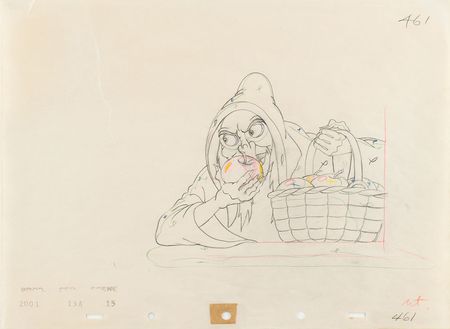 Lot #1010 Wicked Witch production drawing from Snow White and the Seven Dwarfs Production Drawing - Image 1