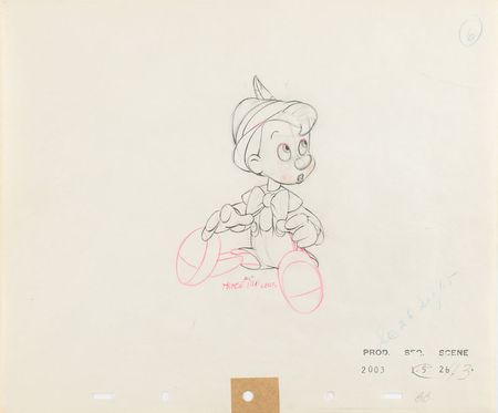 Lot #906 Pinocchio production drawing from Pinocchio Production Drawing - Image 1