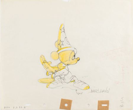 Lot #902 Mickey Mouse production drawing from Fantasia signed by Marc Davis Production Drawing - Image 1
