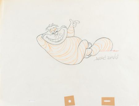 Lot #1040 Cheshire Cat production drawing from the Mickey Mouse Club TV Show signed by Marc Davis Production Drawing - Image 1