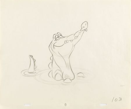 Lot #1044 Tick-Tock the Crocodile production drawing from Peter Pan Production Drawing - Image 1