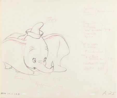 Lot #911 Dumbo production drawing from Dumbo Production Drawing - Image 1