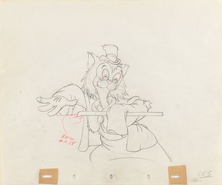 Lot #1027 Gideon production drawing from Pinocchio Production Drawing - Image 1