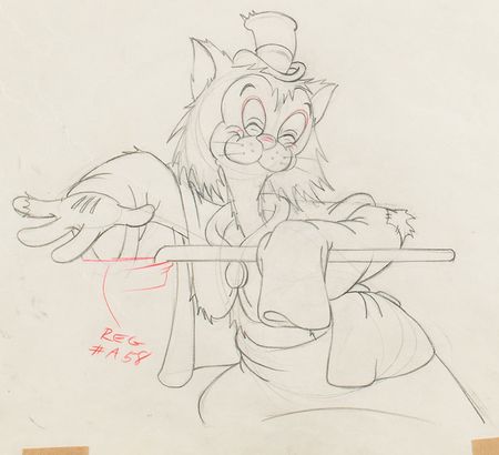Lot #1027 Gideon production drawing from Pinocchio Production Drawing - Image 2