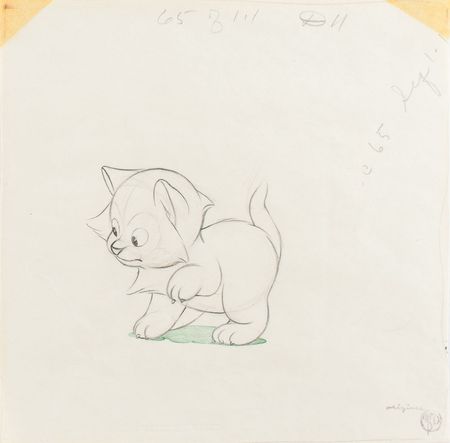 Lot #1026 Figaro production drawing from Pinocchio Production Drawing - Image 1