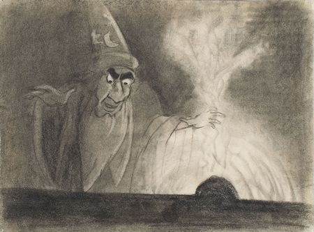 Lot #898 Yen Sid storyboard drawing from Fantasia Storyboard Drawing - Image 1