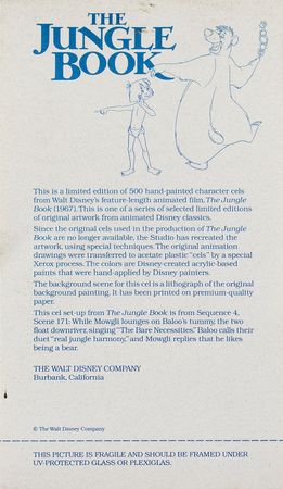 Lot #963 Mowgli and Baloo limited edition cel from The Jungle Book Limited Edition Cel - Image 3