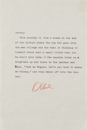 Lot #1054 Baloo production drawing from The Jungle Book with TLS from Ollie Johnston Production Drawing - Image 2