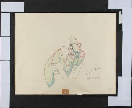 Lot #1043 Captain Hook production drawing from Peter Pan signed by Frank Thomas and Marc Davis Production Drawing - Image 2