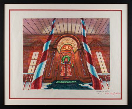 Lot #968 Santa's House concept storyboard from The Nightmare Before Christmas signed by Henry Selick Concept Storyboard - Image 2