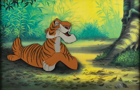 Lot #957 Shere Khan production cel from The Jungle Book signed by Ollie Johnston and Frank Thomas Production Cel - Image 1