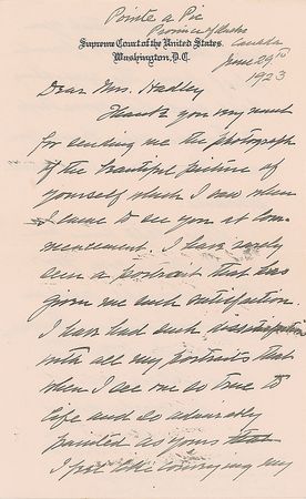 Lot #61 William H. Taft Handwritten Letter Signed - Image 1