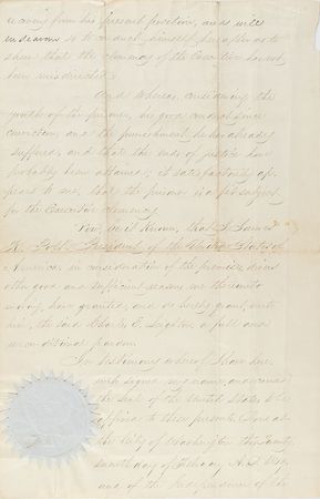 Lot #19 James K. Polk and James Buchanan: Polk pardons a Post Office robber - Image 2