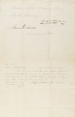 Lot #19 James K. Polk and James Buchanan: Polk pardons a Post Office robber - Image 3