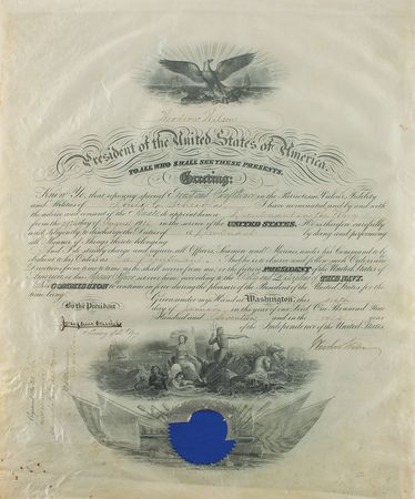 Lot #153 Woodrow Wilson Signed Document - Image 1