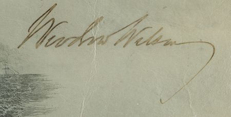Lot #153 Woodrow Wilson Signed Document - Image 2