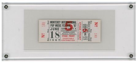 Lot #492 Monterey Pop Festival: Rare Ticket from First Major American Performance by The Jimi Hendrix Experience - Image 2