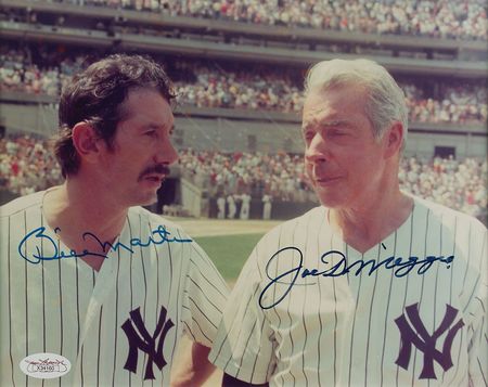 Lot #822 Joe DiMaggio and Billy Martin Signed Photograph - Image 1
