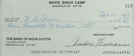 Lot #850 Ted Williams Check and ATM Card - Image 2