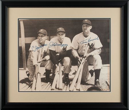 Lot #840 NY Yankees: DiMaggio, Keller, and Henrich Signed Photograph - Image 2