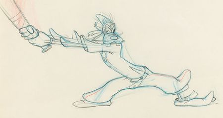 Lot #1033 Goofy production drawing from How to Play Baseball Production Drawing - Image 2