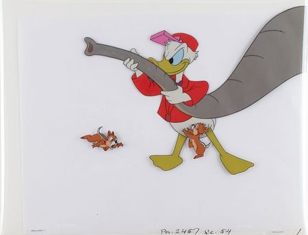 Lot #1041 Donald Duck and Chip 'n' Dale production cel from Working for Peanuts Production Cels - Image 1