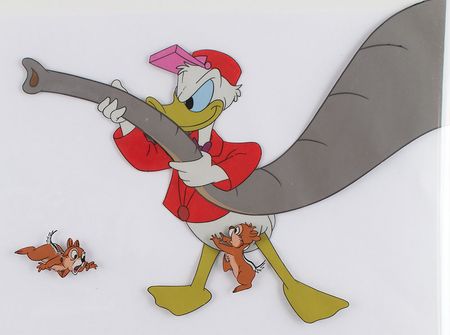 Lot #1041 Donald Duck and Chip 'n' Dale production cel from Working for Peanuts Production Cels - Image 2