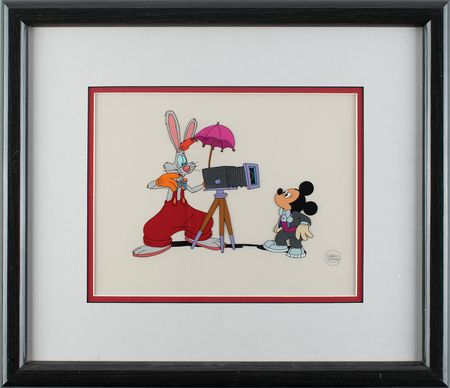 Lot #1068 Mickey Mouse and Roger Rabbit production cel from Mickey's 60th Birthday Special Production Cel - Image 2