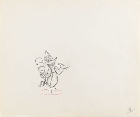 Lot #1115 Woody Woodpecker production drawing from Dizzy Acrobats - Image 1