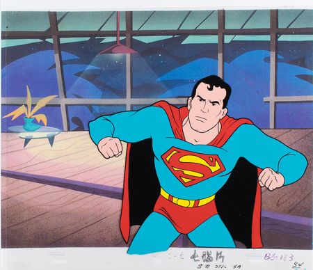 Lot #1141 Superman production cel from The New Adventures of Superman Production Cel - Image 1