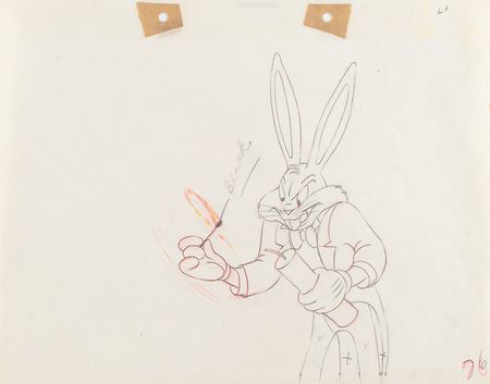 Lot #975 Bugs Bunny production drawing from Rhapsody Rabbit Production Drawing - Image 1