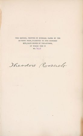 Lot #54 Theodore Roosevelt: Scarce and desirable 1910 limited edition African Game Trails - Image 1