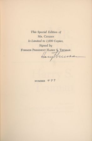 Lot #75 Harry S. Truman Book - Image 1
