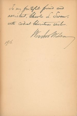 Lot #67 Woodrow Wilson: Presented to his 